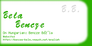 bela bencze business card